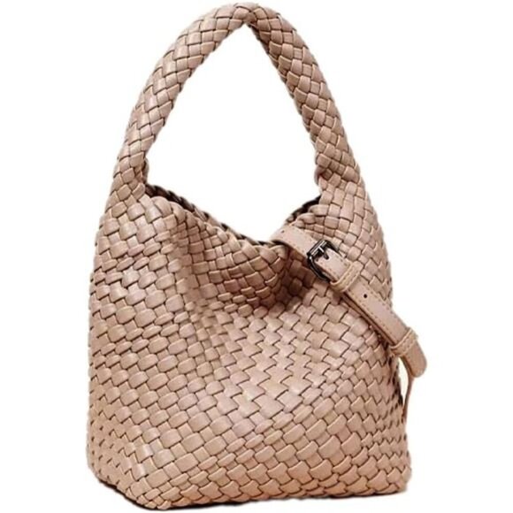 Woven Bags for Women Knoted Beige Pink - Picture 1 of 7